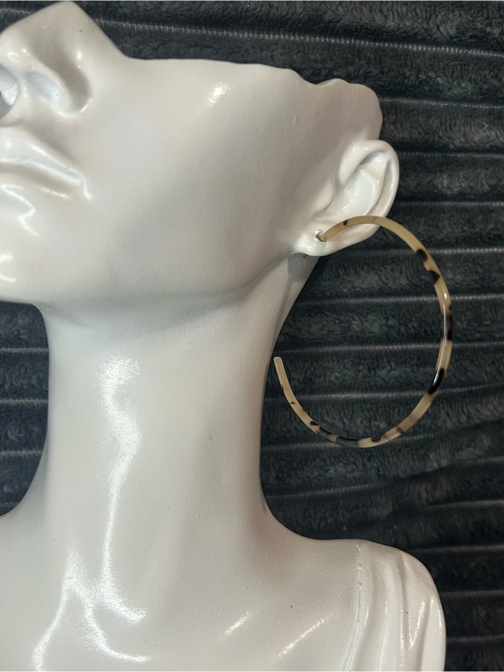 Set of 2 Tortoiseshell Acrylic Hoop Earrings